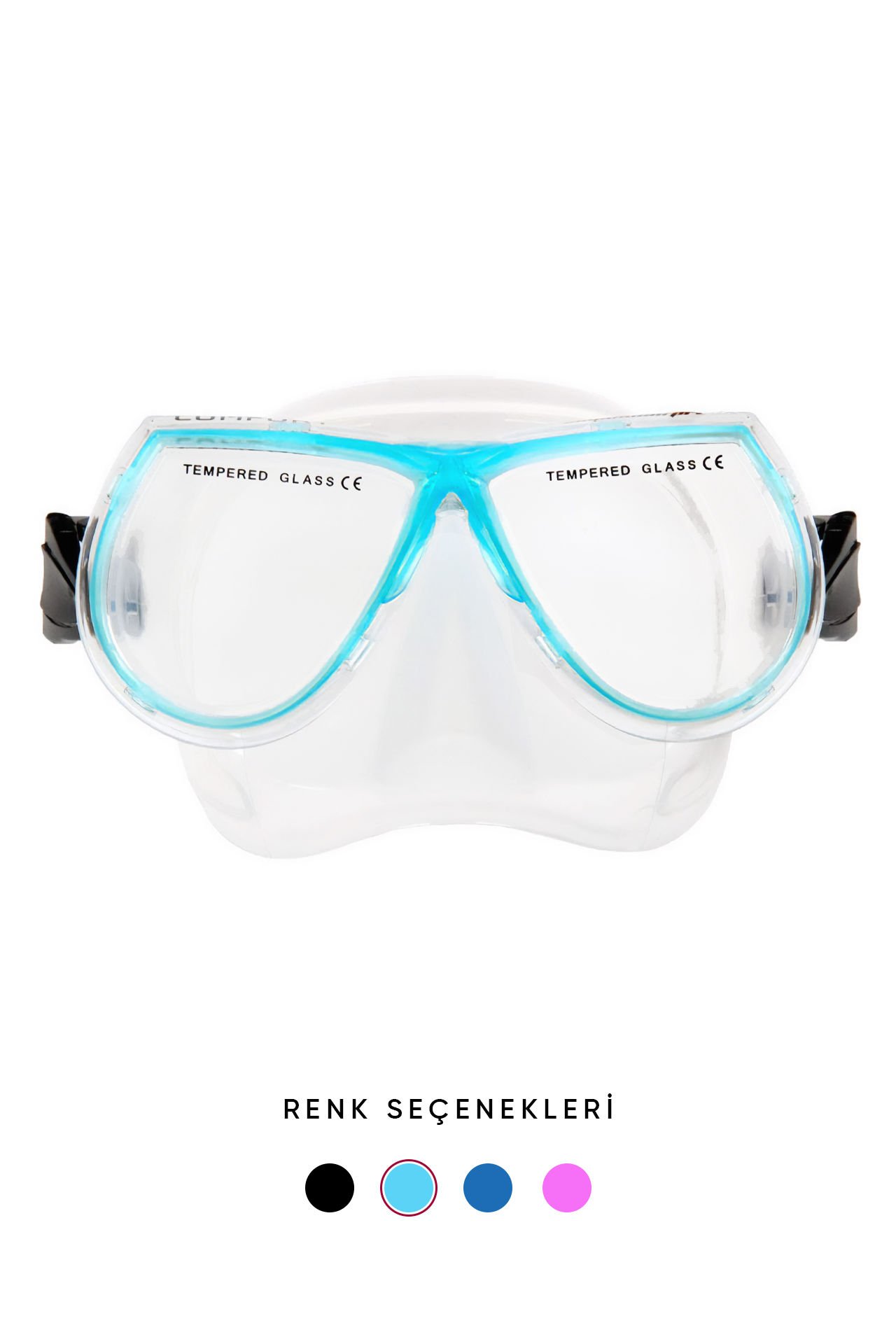 Amphibian Pro Comfort Dalış Maskesi ŞEFFAF / TURKUAZ