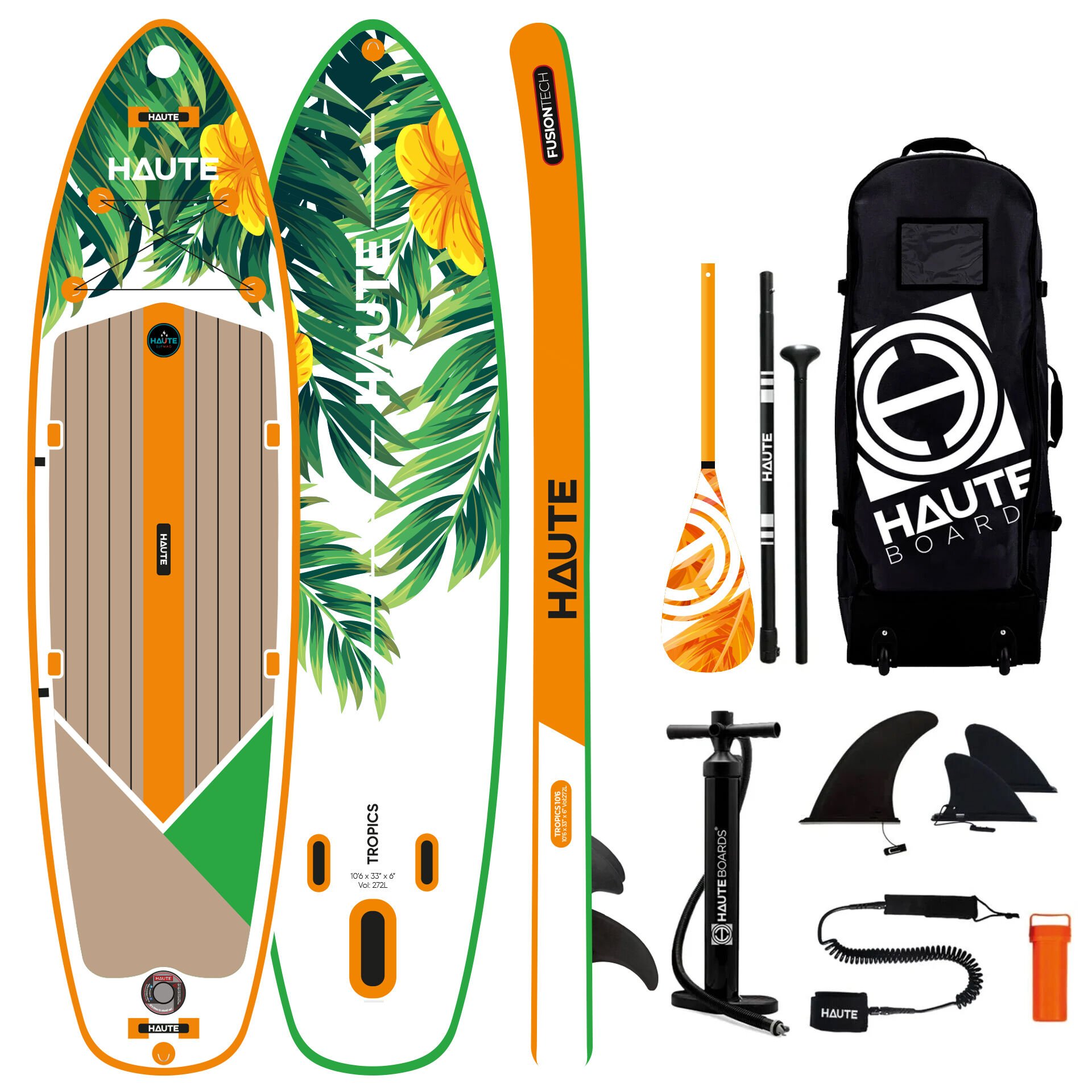 Haute Boards - Tropics 10'6 Turuncu Şişme Sup Paddle Board (Kürek