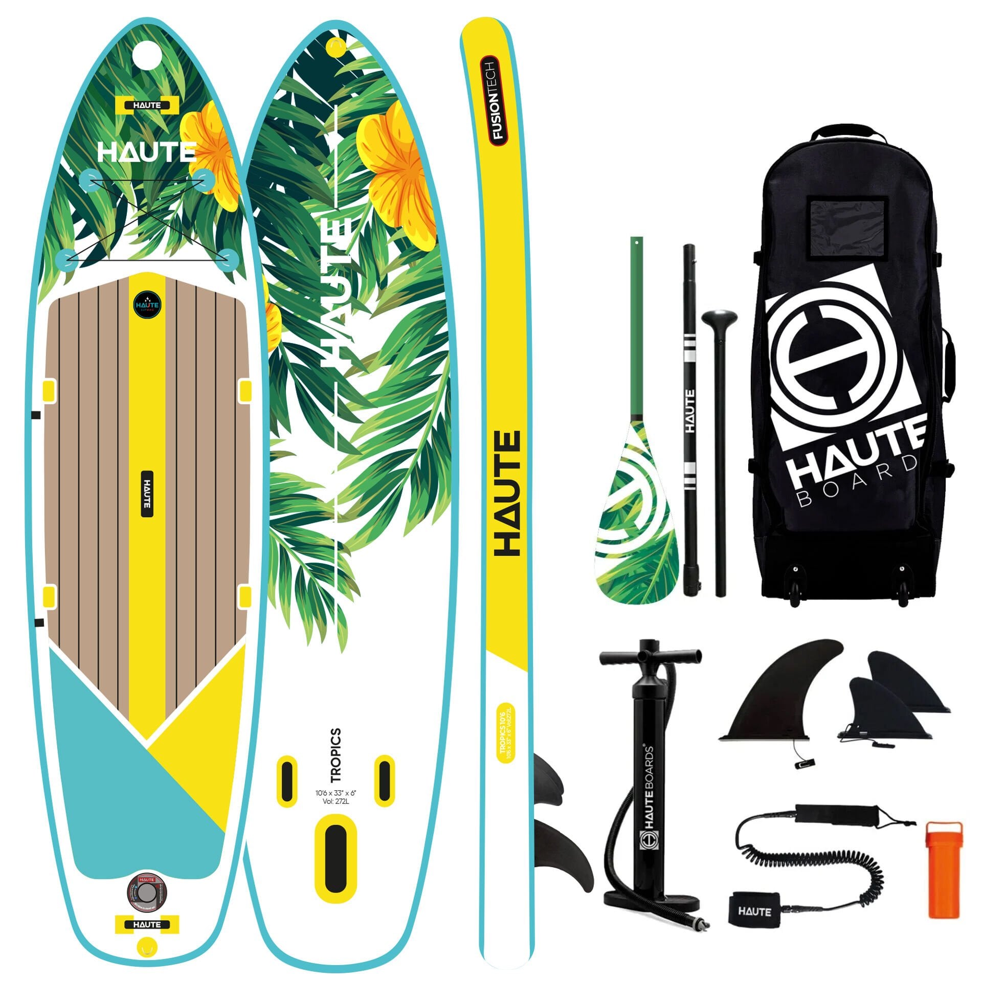 Tropics 10'6 Sarı Şişme Sup Paddle Board (Kürek Sörfü) - Full Paket