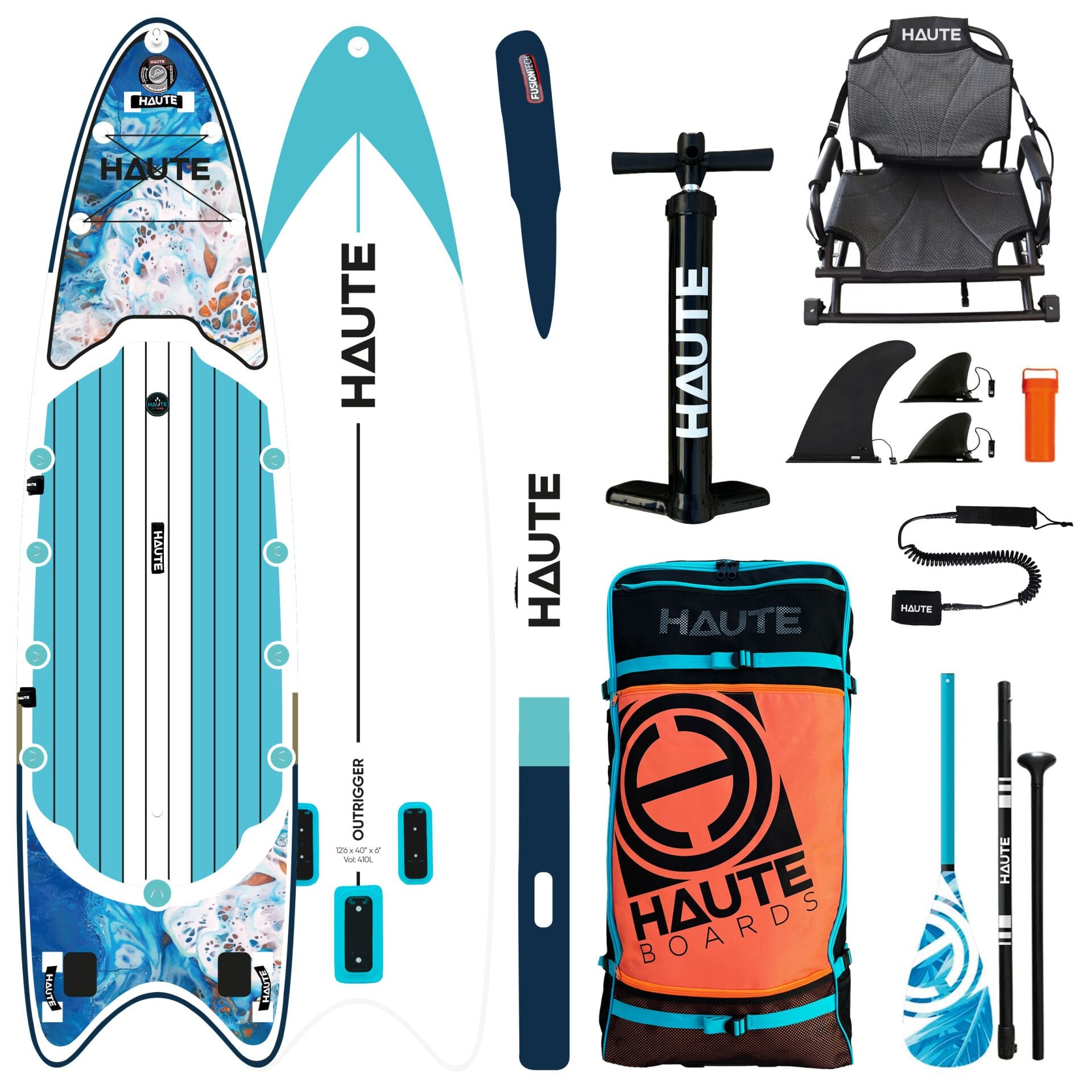 Haute Boards 12'6 Outrigger Şişme Balıkçı Sup Full Set