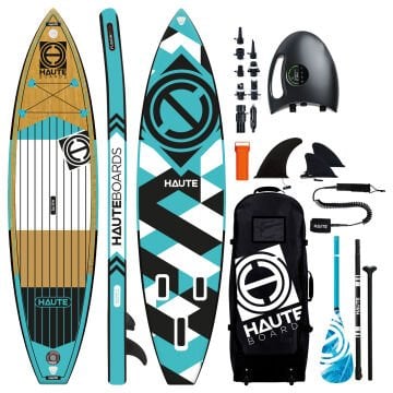 Haute Woody 11' Şişme Sup Paddle Board (Kürek Sörfü) + Shark II S Elektrikli Pompa